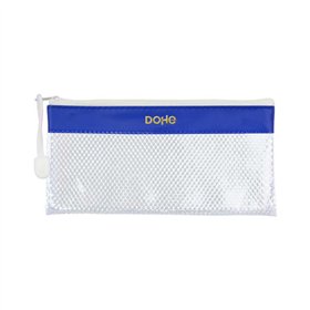 Bolsa Dohe Landscape, tamanho 22x11cm - Feita de PVC - Resistente à água - Ideal para viagens - Fecho com zíper - Faixa azul