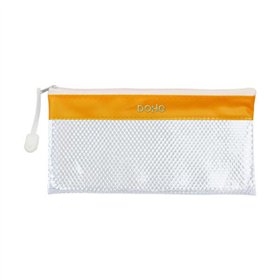 Bolsa Dohe Landscape, tamanho 22x11cm - Feita de PVC - Resistente à água - Ideal para viagens - Fecho com zíper - Faixa amarela