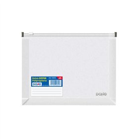 Mala de viagem Dohe em polipropileno transparente com fecho de correr - 180 mícrons - Fecho hermético branco - Lombada expansíve