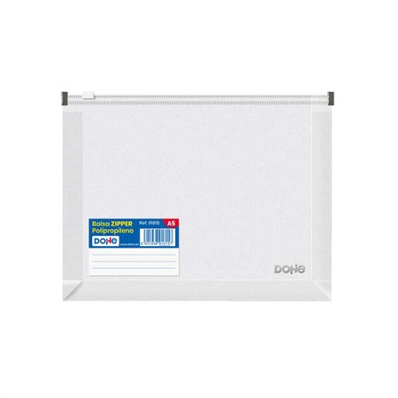 Mala de viagem Dohe em polipropileno transparente com fecho de correr - 180 mícrons - Fecho hermético branco - Lombada expansíve