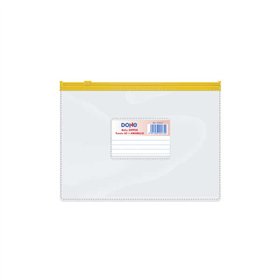 Sacola horizontal com zíper Dohe, PVC transparente de 150 mícrons - Tamanho A5 - Abertura superior - Fecho hermético com zíper