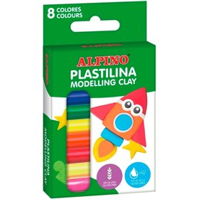 Pacote Alpino com 8 bastões de massa de modelar de 12g - Muito flexíveis - Podem ser misturados - Sem glúten - Cores sortidas