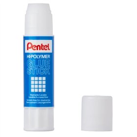 Cola em bastão Pentel Hi-Polymer 25g - Fácil aplicação - Ideal para escritório, casa e escola - Transparente