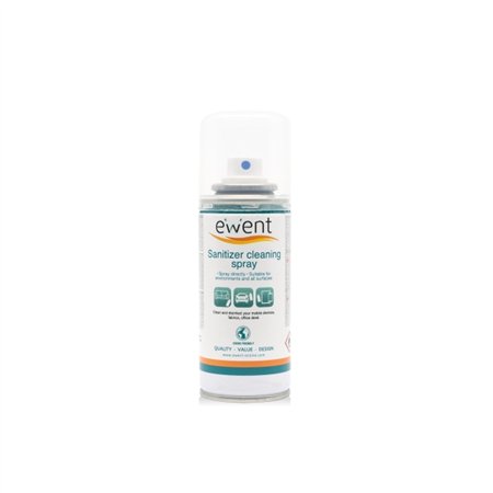 Spray desinfetante para superfícies Ewent - 100ml - Fórmula com detergente - Eliminador de odores - Cor transparente