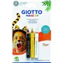 Kit de Maquiagem Giotto Tiger com 3 Lápis de Maquiagem Temáticos de Tigre - Laváveis - Dermatologicamente Testados - Cores Sorti
