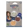 Kit de Maquiagem Metálica Giotto com 3 Maquiagens Faciais - Sai com Água - Testado Dermatologicamente - Cores Metálicas Sortidas