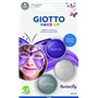 Kit de Maquiagem Giotto com 3 Tintas Faciais Temáticas de Borboletas - Sai com Água - Testado Dermatologicamente - Cores Sortida