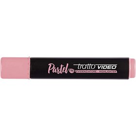 Marcador fluorescente pastel Tratto Video - Ponta chanfrada - Tinta à base de água - Secagem rápida - Rosa toranja