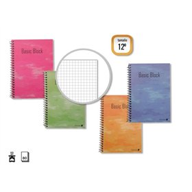 Caderno Espiral Dourado 12º Natural (85x125mm) 80 Folhas 60gsm Quadriculado - Margem Reforçada - Capa Laminada Padrão - Cores So
