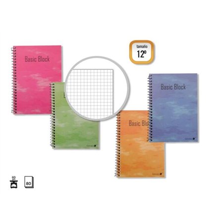 Caderno Espiral Dourado 12º Natural (85x125mm) 80 Folhas 60gsm Quadriculado - Margem Reforçada - Capa Laminada Padrão - Cores So