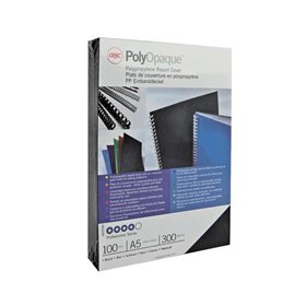GBC PolyOpaque Pacote com 100 capas para encadernação A4 - 300 mícrons - Preto
