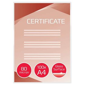 Pacote com 100 envelopes de laminação brilhantes A4 da GBC - Alta qualidade - Longa duração - 80 mícrons - Transparentes