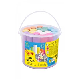 Giz de rua Jovi, 21 unidades jumbo - Ideal para desenhar no chão - Giz redondo - Fácil de remover com água - Mínima poeira nas m