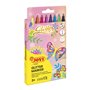 Estojo de Marcadores Jovi com Glitter e 8 Marcadores com Efeito Glitter - Tinta à Base de Água - Cabo Triangular Ergonômico - Po