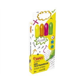 Kit de Marcadores de Texto em Gel Jovi com 4 Marcadores Fluorescentes - Gel Seco - Não Borra - Secagem Rápida - Adequado para Lu
