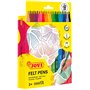 Conjunto de 24 marcadores Jovi Felt Pens - Ponta de 2 mm - Ampla variedade de cores - Tinta de alta fixação - Tampa de segurança