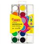 Jovi Kit com 12 Pastilhas de Aquarela 22mm + Pincel - Cores Vibrantes - Fáceis de Misturar - Cores Sortidas