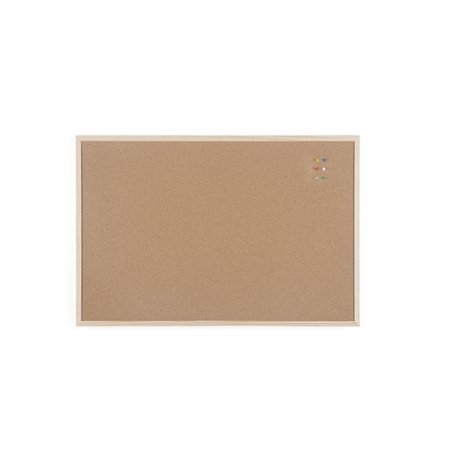 Quadro de cortiça dupla face Bi-Office 900x600mm com moldura natural