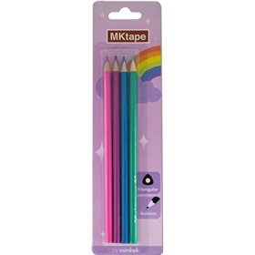 Conjunto de 4 lápis de cor triangulares MKtape - Mina de 3,0 mm - Resistentes à quebra - Cores pastel