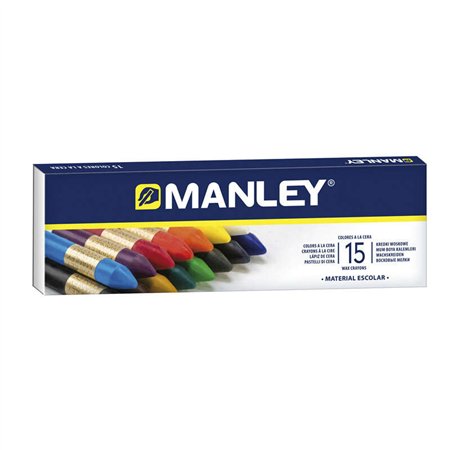 Conjunto de 15 giz de cera Manley Soft Stroke - Ideal para uma ampla variedade de técnicas e aplicações - Feito à mão - Ampla ga
