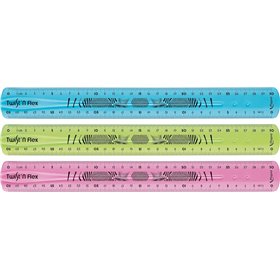 Régua flexível Maped Twist'n Flex de 30 cm - Inquebrável - Dupla graduação - Cores aleatórias: azul, rosa e verde