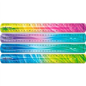 Régua flexível Maped Twist'n Flex de 30 cm - Inquebrável - Dupla graduação - Cores gradientes aleatórias