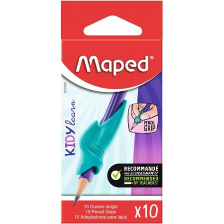 Maped Kidy Learning - Pacote com 10 Guias de Aprendizagem para Lápis com Dedo - Modelo Tubarão - Guia Removível - Adequado para 