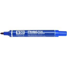 Caneta Marcadora Permanente Pentel N50 - Ponta de 4,3 mm - Resistente à água e à luz - Azul
