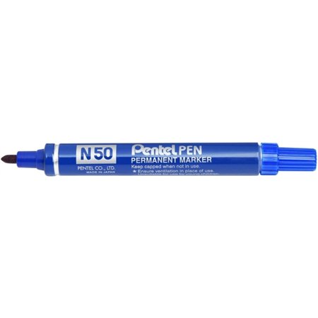 Caneta Marcadora Permanente Pentel N50 - Ponta de 4,3 mm - Resistente à água e à luz - Azul
