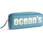 Estojo para lápis Oceans Wave California com 1 zíper - Alça ergonômica - Azul