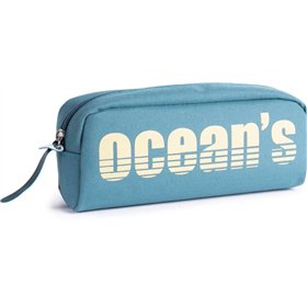 Estojo para lápis Oceans Wave California com 1 zíper - Alça ergonômica - Azul
