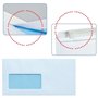 Pacote com 500 envelopes de papel offset americano de 90 g/m² com janela à esquerda - 115 x 225 mm - Ideal para impressoras a la