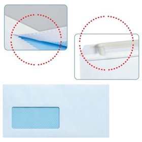 Pacote com 500 envelopes de papel offset americano de 90 g/m² com janela à esquerda - 115 x 225 mm - Ideal para impressoras a la