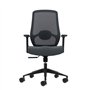 Cadeira de escritório ergonômica Oqonos Cherg 002 com suporte lombar ajustável em altura e profundidade, encosto em tela respirá