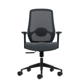 Cadeira de escritório ergonômica Oqonos Cherg 002 com suporte lombar ajustável em altura e profundidade, encosto em tela respirá
