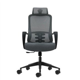 Cadeira de escritório ergonômica Oqonos Cherg 005 com apoio de cabeça cervical ajustável, encosto em tela respirável, pistão a g