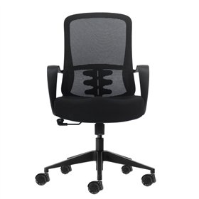 Cadeira de escritório ergonômica Oqonos Cherg 006 com encosto em tela respirável, pistão a gás classe 4, suporte lombar, apoios 