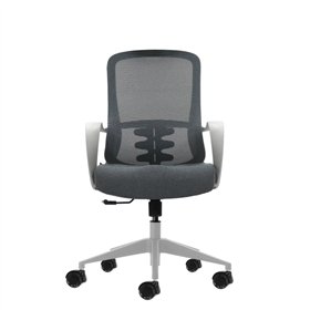 Cadeira de escritório ergonômica Oqonos Cherg 009 com encosto em tela respirável, pistão a gás classe 4, suporte lombar, apoios 