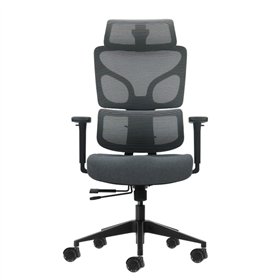 Cadeira de escritório ergonômica Oqonos Cherg 011 com apoio de cabeça cervical ajustável, encosto e assento em tela elástica, ap