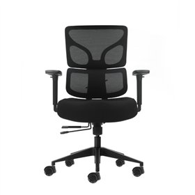 Cadeira de escritório ergonômica Oqonos Cherg 012 com encosto e assento em tela elástica, apoios de braço 4D, assento deslizante