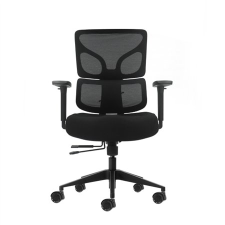 Cadeira de escritório ergonômica Oqonos Cherg 012 com encosto e assento em tela elástica, apoios de braço 4D, assento deslizante