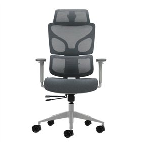 Cadeira de escritório ergonômica Oqonos Cherg 014 com apoio de cabeça cervical ajustável, encosto e assento em tela elástica, ap