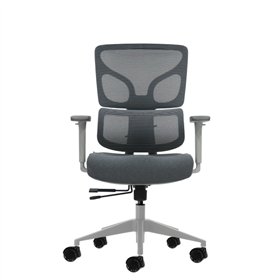 Cadeira de escritório ergonômica Oqonos Cherg 015 com encosto e assento em tela elástica, apoios de braço 4D, assento deslizante