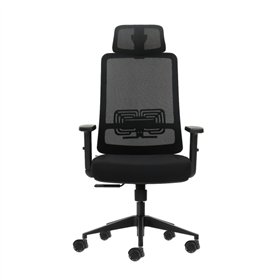 Cadeira de escritório ergonômica Oqonos Cherg 016 com apoio de cabeça cervical ajustável, tecido impermeável, mecanismo de autoe