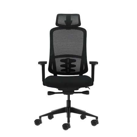 Cadeira de escritório ergonômica Oqonos Cherg 018 com apoio de cabeça cervical ajustável, mecanismo de autoequilíbrio, apoios de