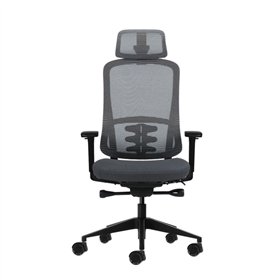 Cadeira de escritório ergonômica Oqonos Cherg 019 com apoio de cabeça cervical ajustável, mecanismo de autoequilíbrio, apoios de