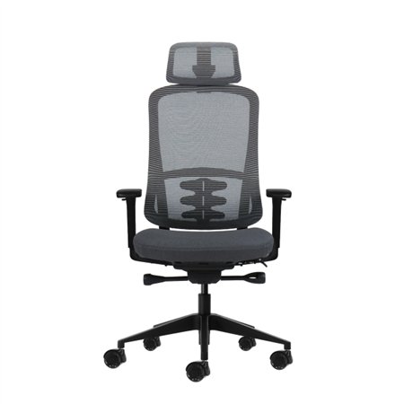 Cadeira de escritório ergonômica Oqonos Cherg 019 com apoio de cabeça cervical ajustável, mecanismo de autoequilíbrio, apoios de