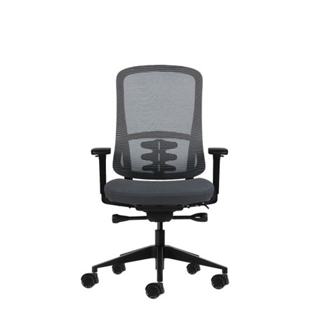 Cadeira de escritório ergonômica Oqonos Cherg 020 com mecanismo de autoequilíbrio, apoios de braço 4D, assento deslizante e rodí