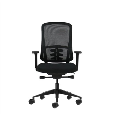 Cadeira de escritório ergonômica Oqonos Cherg 021 com mecanismo de autoequilíbrio, apoios de braço 4D, assento deslizante e rodí