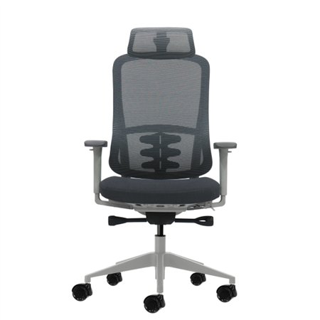 Cadeira de escritório ergonômica Oqonos Cherg 022 com apoio de cabeça cervical ajustável, mecanismo de autoequilíbrio, apoios de